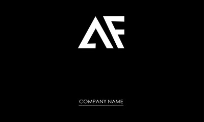 AF or FA Minimal Logo Design Vector Art Illustration  - obrazy, fototapety, plakaty