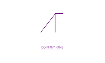 AF or FA Minimal Logo Design Vector Art Illustration 