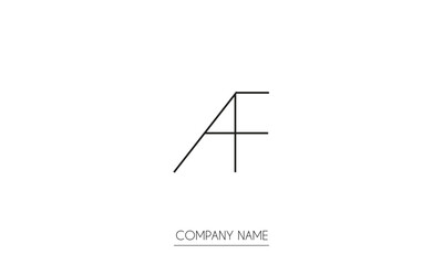 AF or FA Minimal Logo Design Vector Art Illustration 