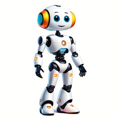 mascot character robot neural network artificial intelligence on a white background