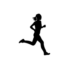 Fototapeta na wymiar Running people silhouette