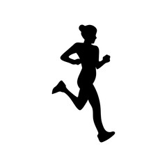 Fototapeta na wymiar Running people silhouette