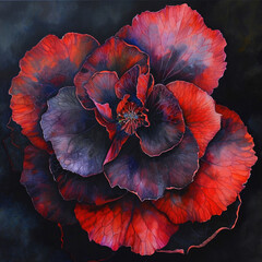 Dramatic Gothic Begonia Canvas of the Prairie