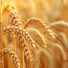 Golden ears of wheat in autumn