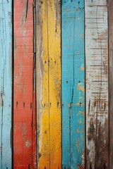 Close-Up of Painted Wooden Fence