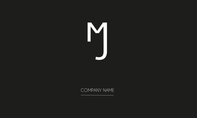 MJ or JM Minimal Logo design vector Art Illustration 