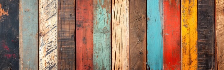 Close Up of Multicolored Wooden Wall