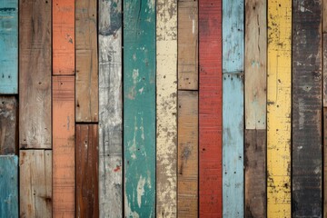 Multicolored Wooden Wall Texture