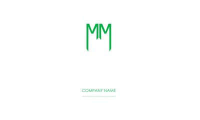 MM Minimal Logo Design Vector Art Illustration 