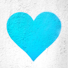Azure heart on wall