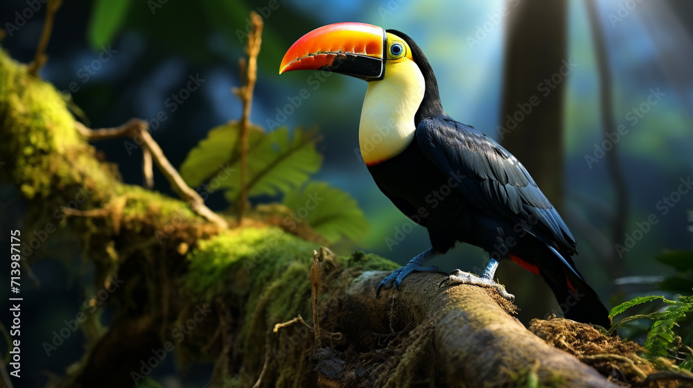 Wall mural yellow billed toucan