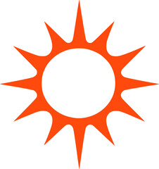 Sun icon illustration. Sun cartoon design element.