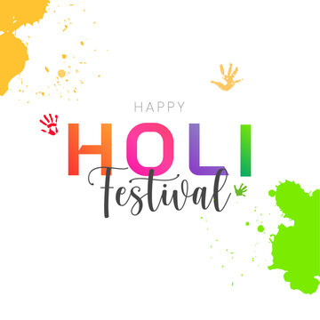 Happy Holi indian hindu festival of colors greeting mandala background with colorful yellow, red, blue powder paint vector banner, poster, creative, flyer

