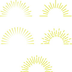 Sunburst Set sun and clouds Sunburst set. Big collection sunburst best quality. Star, firework explosion, logo, emblem, tag. Web banner. Vector Illustration.