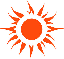 Sun icon illustration. Sun cartoon design element.
