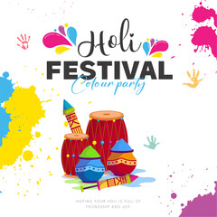 Happy Holi Festival Of Colors Illustration Of Colorful Gulal For Holi. vector illustration.
