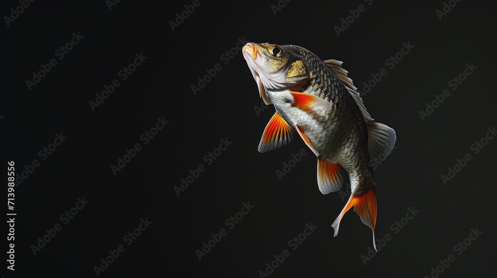 Wall mural Perch in the solid black background - Wall murals