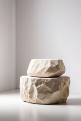 modern stone product podium on the stage background photo