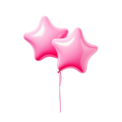 Pink star balloon isolated on transparent background Remove png, Clipping Path, pen tool