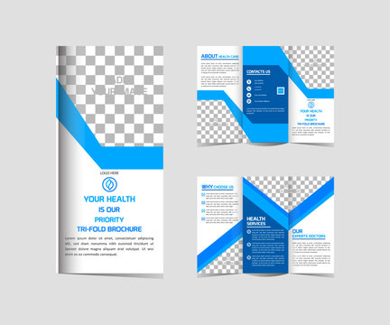 Tri Fold Brochure   Medical Treatment Health Care Design Template Editable And Resizable
