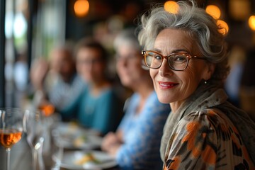 Obraz premium Radiant Joyful Senior Woman and man Embracing a Vibrant Life Retirement Bliss
