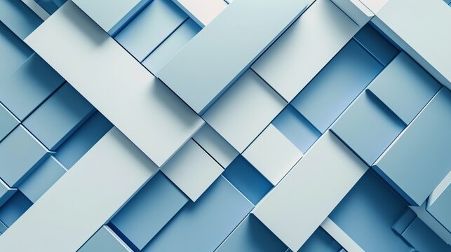 Abstract blue and white background in creative geometric art pattern, modern abstract art style business background with diagonal stripes shapes and triangles in border design © Alizeh