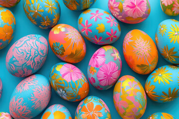 Fototapeta na wymiar Easter Holiday Egg Celebration: A Colorful Seasonal Patterned Background