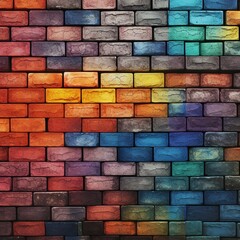 Brick wall seamless pattern paper bright colors AI Generated pictures