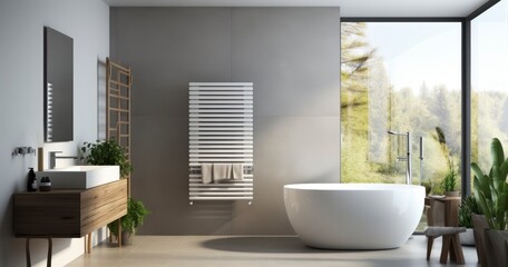 The Sophisticated White Towel Dryer Radiator with Thermostat in a Modern Bathroom