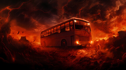 a bus in hell. horror