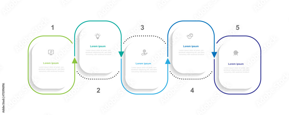 Poster Design template infographic vector element with 5 step process or option suitable for web presentation and business information