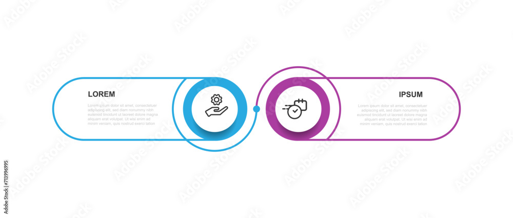 Aufkleber 2 step infographic vector element