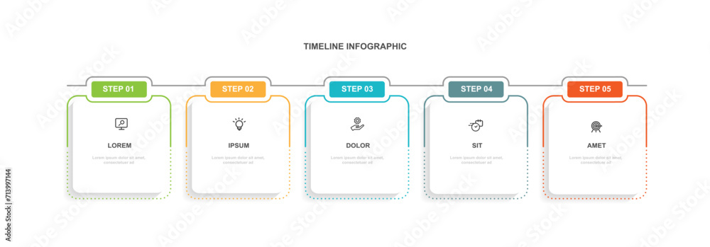 Poster Design template infographic vector element with 5 step process or option suitable for web presentation and business information