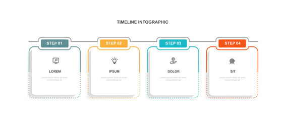 Design template infographic vector element with 4 step process or option suitable for web presentation and business information - obrazy, fototapety, plakaty