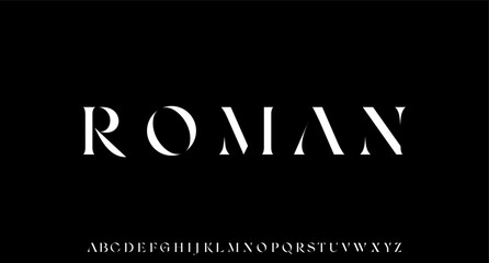 ROMAN. the luxury and elegant font glamour style	
 - obrazy, fototapety, plakaty