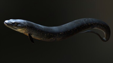 Obraz premium Japanese Eel in the solid black background