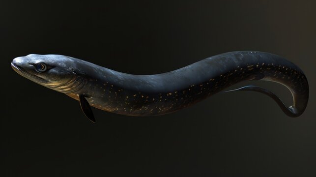 Japanese Eel in the solid black background