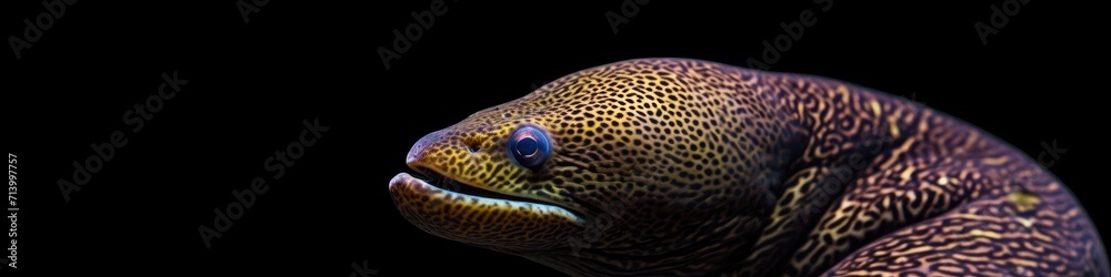 Wall mural moray eel in the solid black background - Wall murals