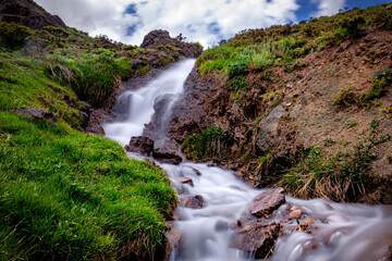 waterfall in the mountains