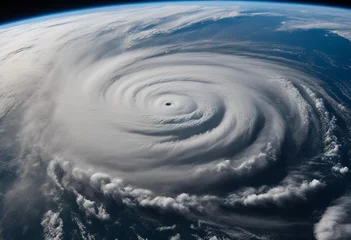 Fotobehang Hurricane Florence over Atlantics Satellite view Super typhoon over the ocean The eye of the hurrica © ArtisticLens