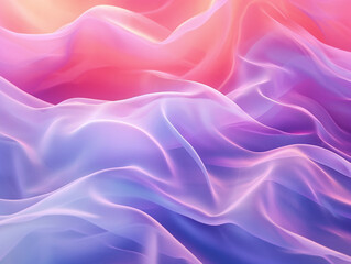 Obraz premium illustration, abstract background with dynamic waves of textile or liquid in smooth transitions of pink, purple and blue colors, design for websites, presentations, advertising materials, copy space