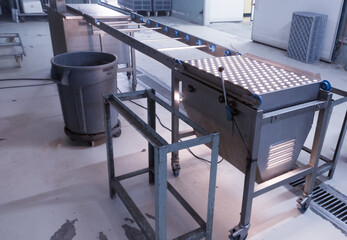 Egg candling machine on the farm hatchery industry.