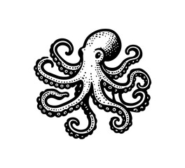 Fototapeta premium Octopus vintage logo template vector