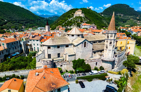 Architecture of Finalborgo in Finale Ligure, Liguria, Italy