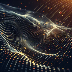 dotted wave background cinematic, 3d
