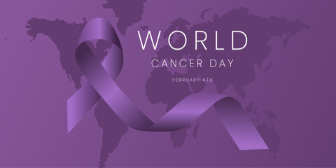 Illustration Of 4 February World Cancer Day Poster Or Banner Background. vector illustration.
