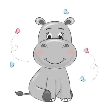 cute hippopotamus