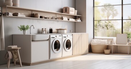 The Elegance of Contemporary Laundry Room Decor Merging Modern Aesthetics with Practicality