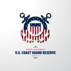Foto op Aluminium U.S. Coast Guard Reserve Birthday February 19 Background Vector Illustration © Teguh Cahyono