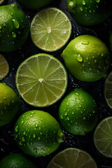 Lime with droplets of water